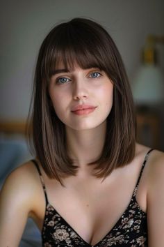 Straight Cut Shoulder Length Hair, Chic Shoulder Length Hair, Shoulder Length Hair With Bangs Straight, Shoulder Cut Hair, Bangs With Shoulder Length Hair, Shoulder Hair Length, Off Shoulder Hairstyles, Collarbone Length Hair Straight, Shoulder Length Layered Hair With Bangs