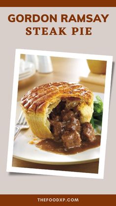 gordon ramsay steak pie on a white plate