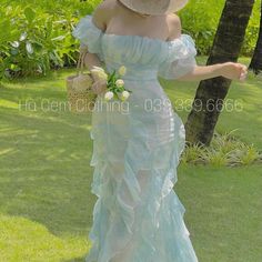 Available In Blue And Pink As Pictures Bust 34 Waist 25 Maxi Cottagecore Dress, Light Blue Dresses Aesthetic, Ruffle Mermaid Dress, Ruffled White Dress, Jellyfish Inspired Dress, Butterfly Core Outfits, Fairy Aesthetic Dress, Bell Sleeve Prom Dress, Princess Core Dress