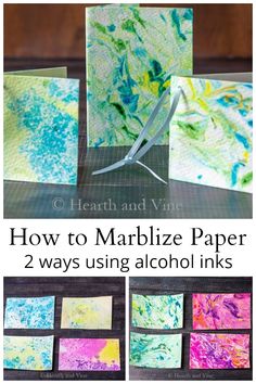 how to make marble paper using alcohol inks