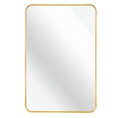 a square gold frame mirror on a white background with clipping for text or image