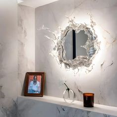 Modern Bathroom Water Splash Mirror, Unique Wall Accent Mirror with LED Backlit | eBay Bathroom Mirror Unique, Unique Bathroom Mirrors, Unusual Mirrors, Fancy Mirrors, Mirror Unique, Unique Mirror, Bathroom Shower Walls, Backlit Signs, Luxury Mirror