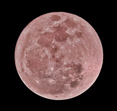 the full pink moon is seen against a black sky