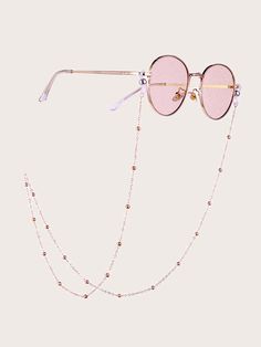 Pink    Copper  Glasses Chain Embellished   Women Accessories Chic Glasses, Latest Sunglasses, Pink Copper, Cute Sunglasses, Jewelry Accessories Ideas