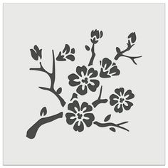 a black and white drawing of flowers on a gray background