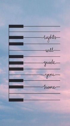 an image of piano keys with words written on the top one and bottom two in cursive writing