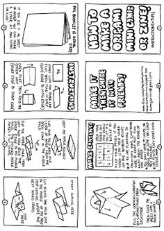 the instructions to make an origami book page for paper airplanes and kites