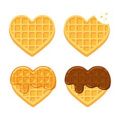 waffles in the shape of hearts with chocolate on them stock photo © shutterstocker