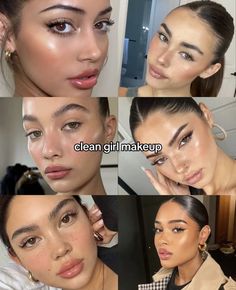 Clear Girl Makeup, Makeup Types, Type Of Makeup, Makeup Collage, Clean Girl Makeup