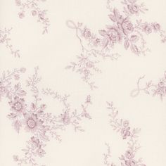 a white and purple wallpaper with flowers on it