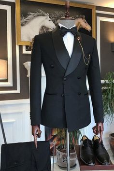 Luxury Double-breasted Tuxedo In Suiting Fabric, Luxury Double-breasted Suiting Fabric Tuxedo, Ceremony Tuxedo Blazer With Suit Collar, Elegant Double-breasted Tuxedo In Suiting Fabric, Double-breasted Three-piece Wedding Suit, Elegant Three-piece Suit With Buttons, Elegant Three-piece Long Sleeve Suit, Ceremony Tuxedo Blazer With Notch Lapel, Formal Three-piece Suit With Buttons