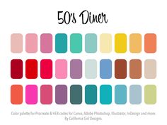 the color scheme for 50's diner