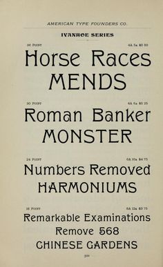 an old book with some type of writing on it's front cover, and the words horse races mends roman banker monster numbers removed harmoniumus