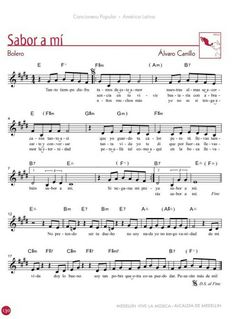 sheet music with the words sabor a mi in spanish