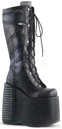 Demonia Slay 320 Demonia Stack, Goth Wardrobe, Goth Stuff, Black Biker Jacket, Platform Boots Women, Gothic Boots