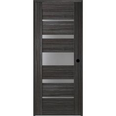 an image of a modern door with glass paneling and woodgrained panels on the side