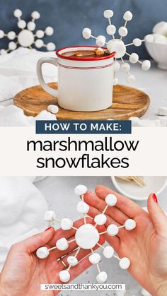 marshmallow snowflakes are the perfect way to decorate your home for christmas