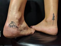 Pine Tree Stick And Poke, Yosemite Tattoo Ideas, Sequoia Tattoo, Yosemite Tattoo, Redwood Tattoo, Sharpie Tattoo, Ink Poisoning, Pine Tattoo, Small Sister Tattoos