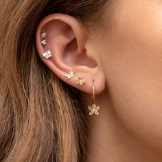 td {border: 1px solid #ccc;}br {mso-data-placement:same-cell;} Spread your wings and soar like the majestic butterfly you were meant to be. Feel like you're floating in the 14k Fine Crystal Butterfly Stud Earrings! 14k solid gold Cubic zirconia stones Approx. 5mm Screw on backings Sold as a pair Our solid gold pieces are sweat proof, waterproof, and tarnish proof! Want to know how to take care of your jewelry? Click here td {border: 1px solid #ccc;}br {mso-data-placement:same-cell;} Angeles, Majestic Butterfly, Pretty Ear Piercings, Butterfly Stud Earrings, Studs Gold, Gold Girl, Crystal Butterfly, Butterfly Earrings Stud, Butterfly Kisses