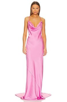 Heeled Sneakers, Sleeping Bag Coat, High Heel Sneakers, Prom Dress Inspiration, Pink Gowns, Pretty Prom Dresses, Satin Gown, Norma Kamali