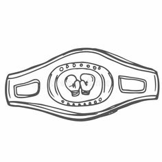 a black and white drawing of a belt with two light bulbs on the side,