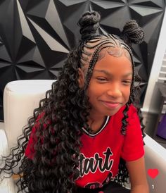 Braided Hairstyles For 10 Years, Christmas Hairstyles For Kids Braids, Birthday Hairstyles For 13 Yo, Sew In Hairstyles For Kids, Kids Braided Ponytail With Beads, Kids Cornrow Hairstyles Simple, Holiday Hairstyles For Kids, Braids With Buns, Braided Ponytail Hairstyles Black Kids