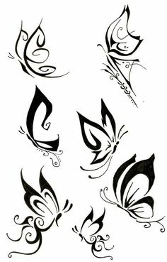 butterfly tattoo designs on white paper