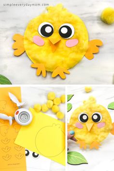 paper plate chick craft for kids to make