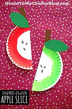 paper plate apple slice craft for kids to make