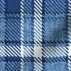 a blue and white checkered fabric