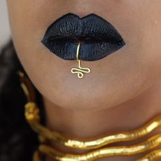 Cheap Black Women's Body Jewelry, Lip Ring Cuff, Diy Lip Cuff, Lip Accessories, Facial Jewelry, Lip Cuffs, Fake Lip Ring, Lip Jewelry, Dope Jewelry Accessories