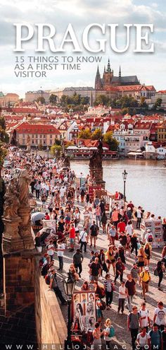 the cover of prague magazine with people walking on it