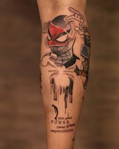 a person with a tattoo on their leg