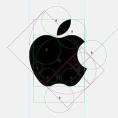 an apple logo with circles and lines