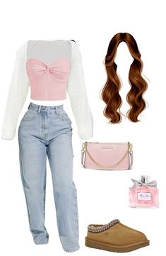 Cute pink outfit 4 u most things from SHEIN Things From Shein, Fasion Outfits, Shein Outfits, Trendy Outfits For Teens, Everyday Fashion Outfits