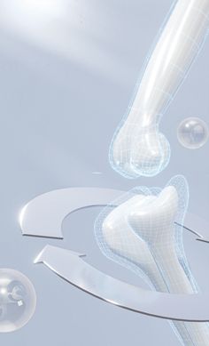 an image of a person's feet and foot in the air with bubbles around them