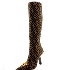 Fendi Versace Collection Knee High Boots Size 38.5.Worn Once Fendi Versace, Versace Collection, Fendi Shoes, Shoes Heels Boots, High Boots, Knee High Boots, Shoes Women Heels, Knee High, Versace