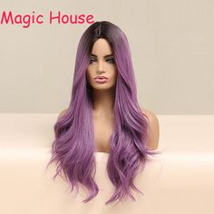 Wig Description: We proudly present our luxurious creative natural wigs to bring you unparalleled style and confidence. Whether for special occasions or everyday wear, our wigs will make you glow with glamor. Wig details Material: high temperature silk Color: gradient purple Hair style: long bangs and curly hair Length: 26in Features: ●High-quality materials: We select high-quality environmentally friendly raw materials, which are soft and comfortable, with high simulation, allowing you to feel the touch of real hair. ●Multiple styles to choose from: We provide wigs of various lengths, colors and styles to meet your needs for different occasions and styles, allowing you to fully show your personal charm. ●Comfortable fit: The wig design is humanized, with a comfortable head cover design, b Langer Pony, High Quality Wigs, Natural Wigs, Halloween Wigs, Lavender Hair, Long Bangs, Big Waves, Long Curly, Long Curly Hair