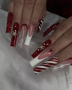 Instagram photo by 𝓝𝓪𝓲𝓵𝓼 𝓫𝔂 𝓶𝓪𝓰𝓾𝔂 • Jan 7, 2024 at 9:32 PM Winter Nails Acrylic, Acrylic Nails Coffin Pink, Christmas Nails Acrylic, Long Square Acrylic Nails, Bling Acrylic Nails, Winter Nail, Acrylic Nails Coffin Short, Pink Acrylic Nails, Xmas Nails