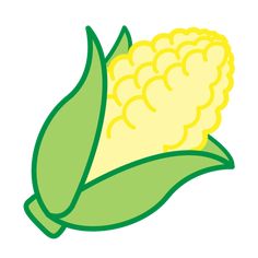 corn on the cob with leaves icon flat style illustration isolated on white background stock photo