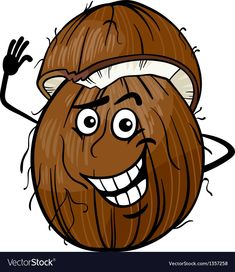 an image of a cartoon coconut character