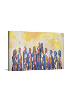 an abstract painting of people standing together