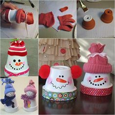 there are many crafts that include snowmen and hats