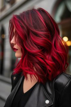 70+ Gorgeous Hair Color Trends For 2024 Vibrant Hair Color Ideas Fun, Red Hair With Colored Streaks, Brunette Hair With Highlights 2024, Shadow Root Red Hair, Fun Hair Colors For Brunettes, Red Hair Color Ideas For Brunettes, Red Hair Styles For Black Women, Color Ideas For Blonde Hair, Haircolor 2024 Women