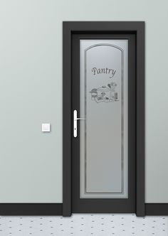 a door with the word pantry written on it