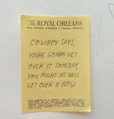 a piece of yellow paper with writing on it that says, the royal orleanss