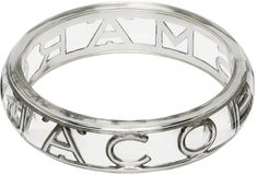 Cuff bracelet in transparent. Logo hardware in silver-tone throughout. D2.5 Supplier color: Clear/Silver Bangle Bracelet, Cuff Bracelet, Marc Jacobs, Bangle Bracelets, Silver Tone, Bangles, Monogram, Cuff, Bracelet