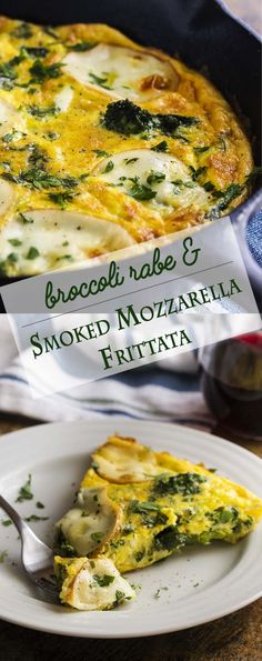 broccoli nake and smoked mozzarella frittata