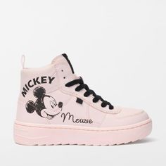 Zara Nwt Mickey Disney 7.5 W Or Kids 5.5 Or 38eu Size High Top Light Pink And Laced Sneakers. Back Pull Tab For Ease. 100% Cotton Memory Foam. Cute High-top Synthetic Skate Shoes, Cute Sports Sneakers With Round Toe, Cute Round Toe Sports Sneakers, Cute Synthetic Sneakers For Streetwear, Cute High-top Sneakers With White Sole, Cute Low-top Synthetic Sneakers, Cute Lace-up Sneakers With Rubber Sole, Cute Synthetic Sneakers For Sports, Cute High-top Sports Sneakers