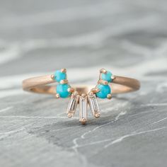 Turquoise And Diamond Basket Contour Band Unique Womens Wedding Rings, Contour Band, Western Themed Wedding, Engagement Ring Pictures, Marquise Shape Diamond, Wedding Ring For Her, Baguette Diamonds, Travel Jewelry Case, Ring Pictures